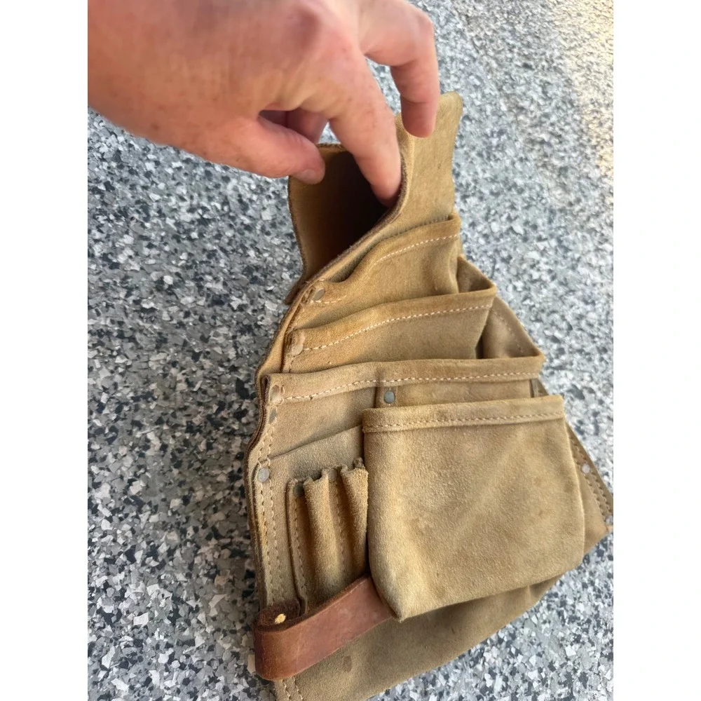 Vintage N Porter Phoenix Arizona Leather Carpenter Tool Belt Pouch Western 1960s